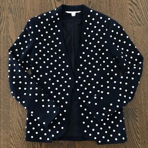 Diane von Furstenberg Navy Paulette Pearl Blazer